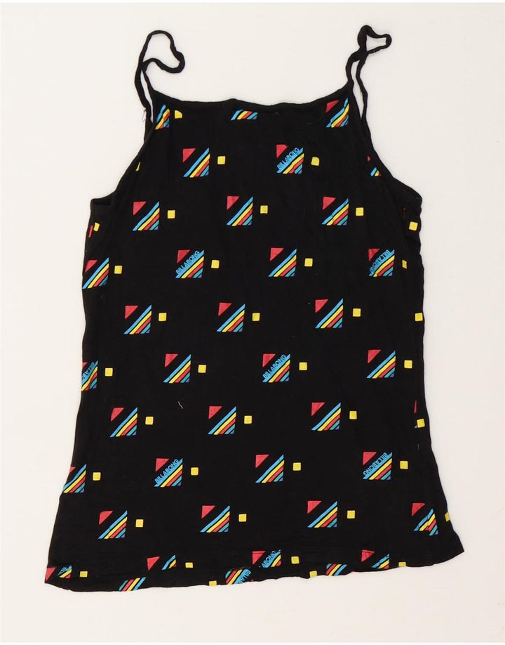 Billabong Womens Graphic Cami Top UK 10 Small Noir Géométrique Modal