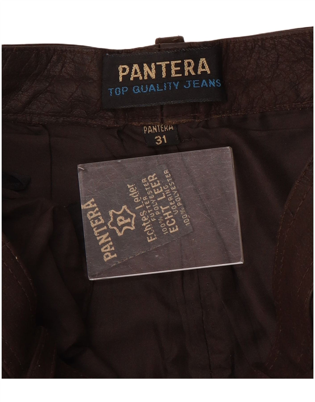 Pantalon Slim en Daim Pantera Homme W31 L31 Cuir Marron