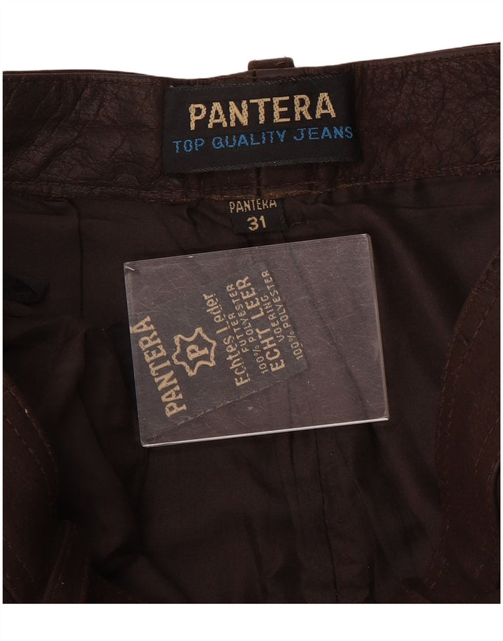 Pantalon Slim en Daim Pantera Homme W31 L31 Cuir Marron