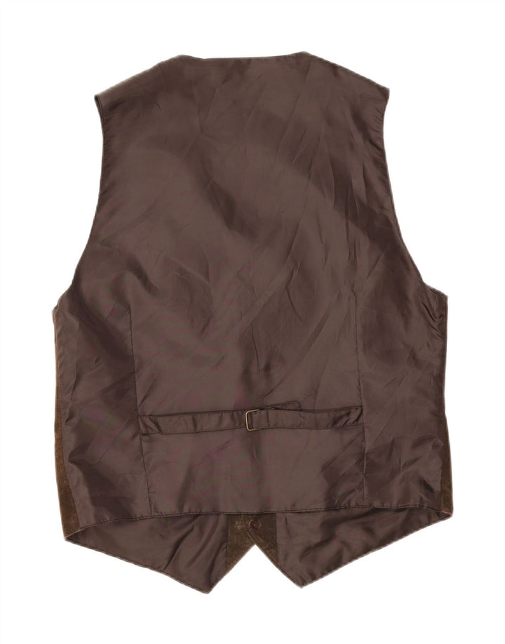 gilet en daim vintage pour homme grand cuir marron