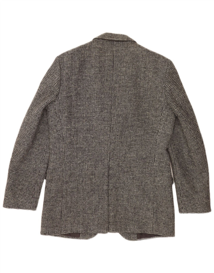 Harris Tweed Veste blazer à 2 boutons pour homme UK 38 Gris moyen à carreaux