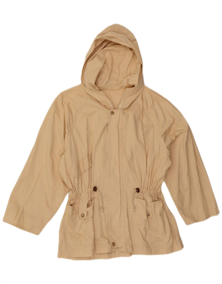 Veste utilitaire à capuche femme vintage UK 16 Grand Beige