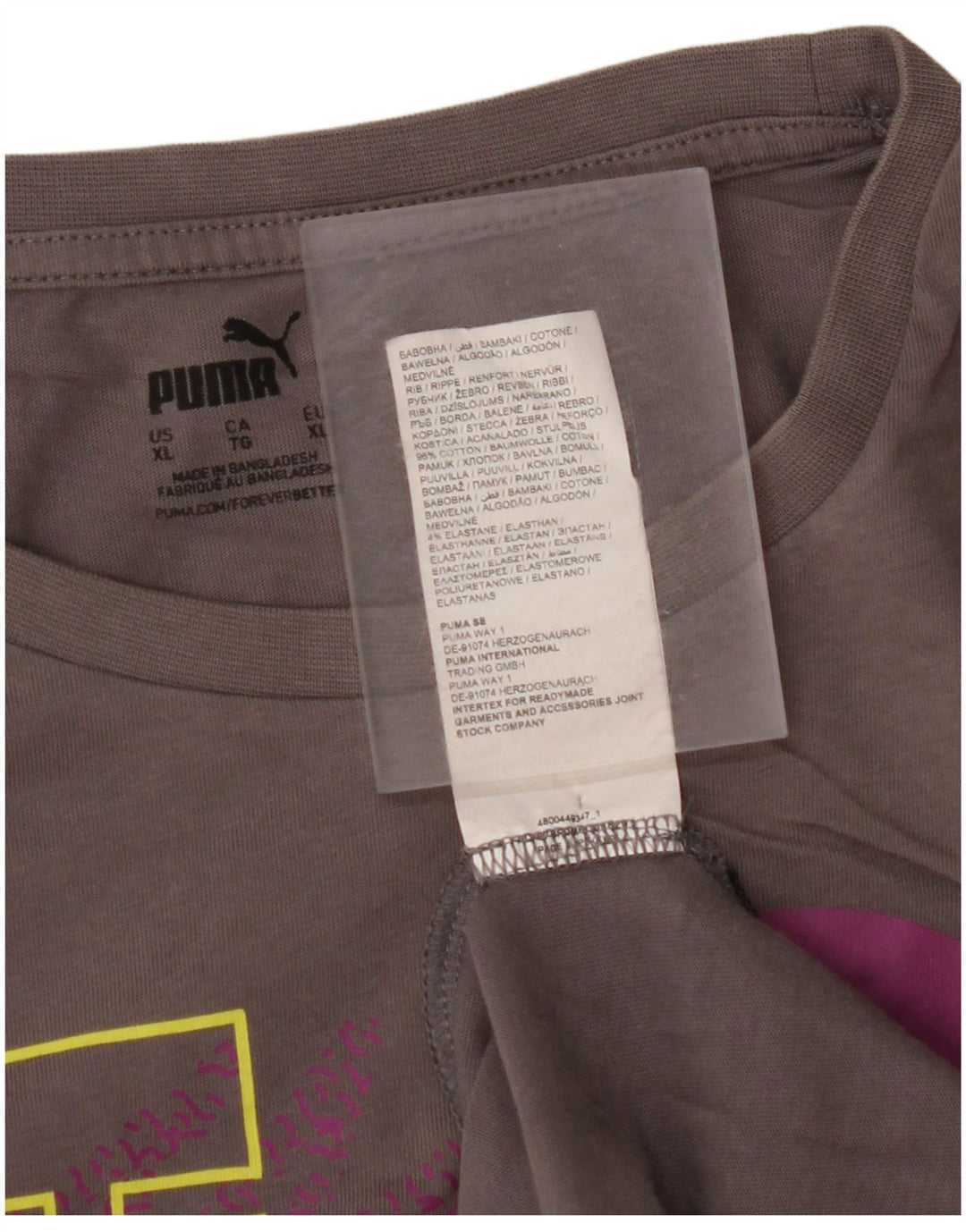 PUMA T-Shirt Graphique Homme XL Gris Coton