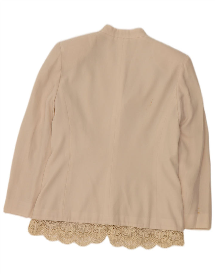 LUISA SPAGNOLI Veste Blazer 3 Boutons Femme IT 42 Acétate Beige Moyen