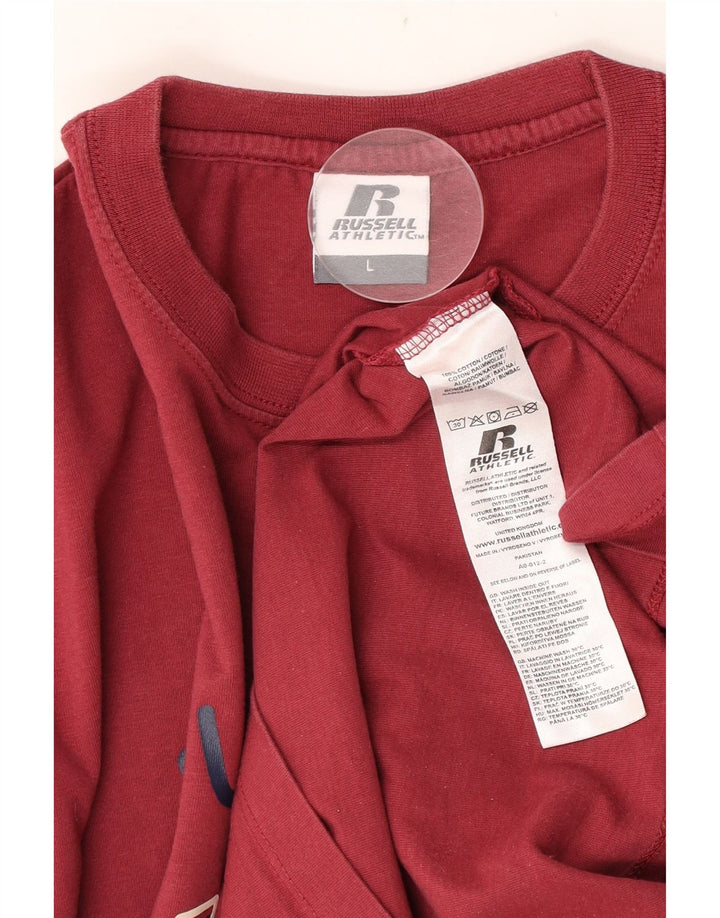 Russell Athletic Haut graphique à manches longues pour homme en coton rouge Taille L