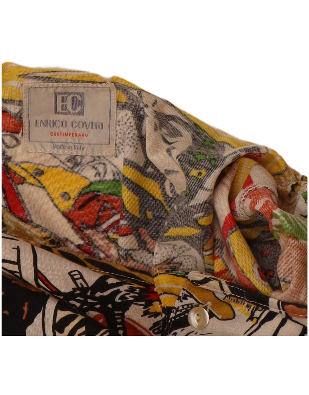 ENRICO COVERI Chemisier graphique à manches longues pour femme UK 18 XL Multicolore