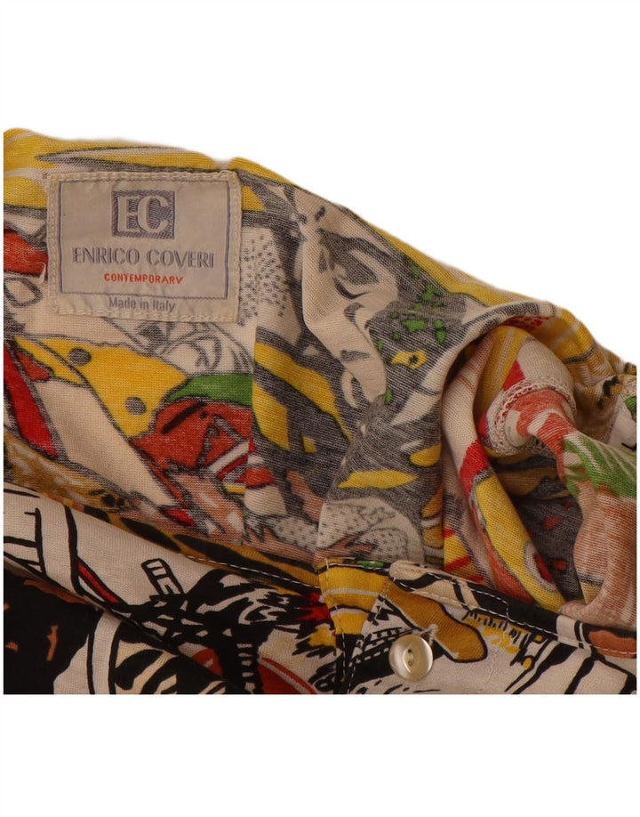 ENRICO COVERI Chemisier graphique à manches longues pour femme UK 18 XL Multicolore