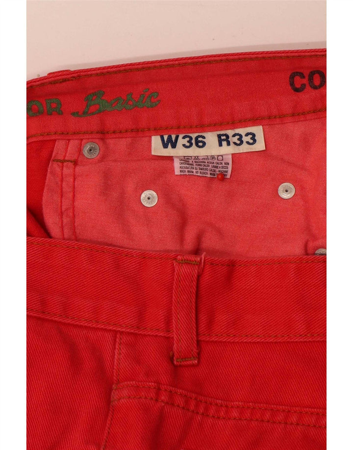 Jean droit homme vintage W36 L31 coton rouge