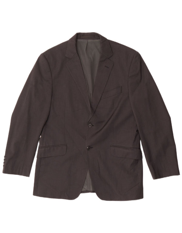 Marks & Spencer Veste blazer à 2 boutons pour homme UK 40 Gris moyen à fines rayures