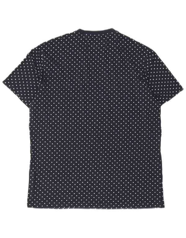 Penguin T-Shirt Homme Top Large Bleu Marine Pois Coton