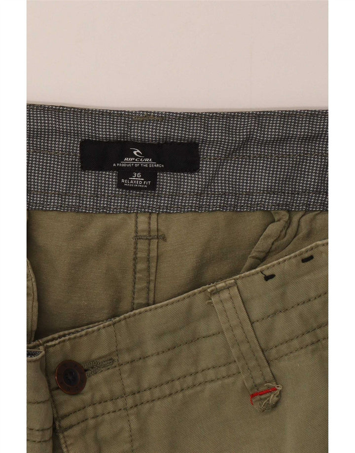 Rip Curl Short cargo coupe décontractée pour hommes W36 grand coton kaki