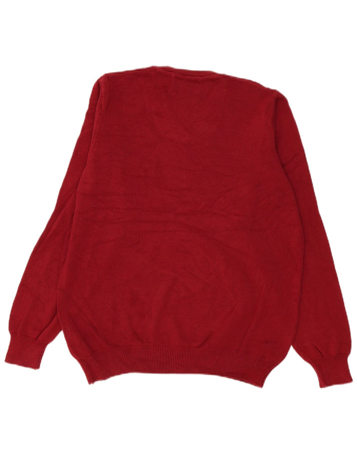 Marks & Spencer Pull Col V Homme Rouge Moyen Coton