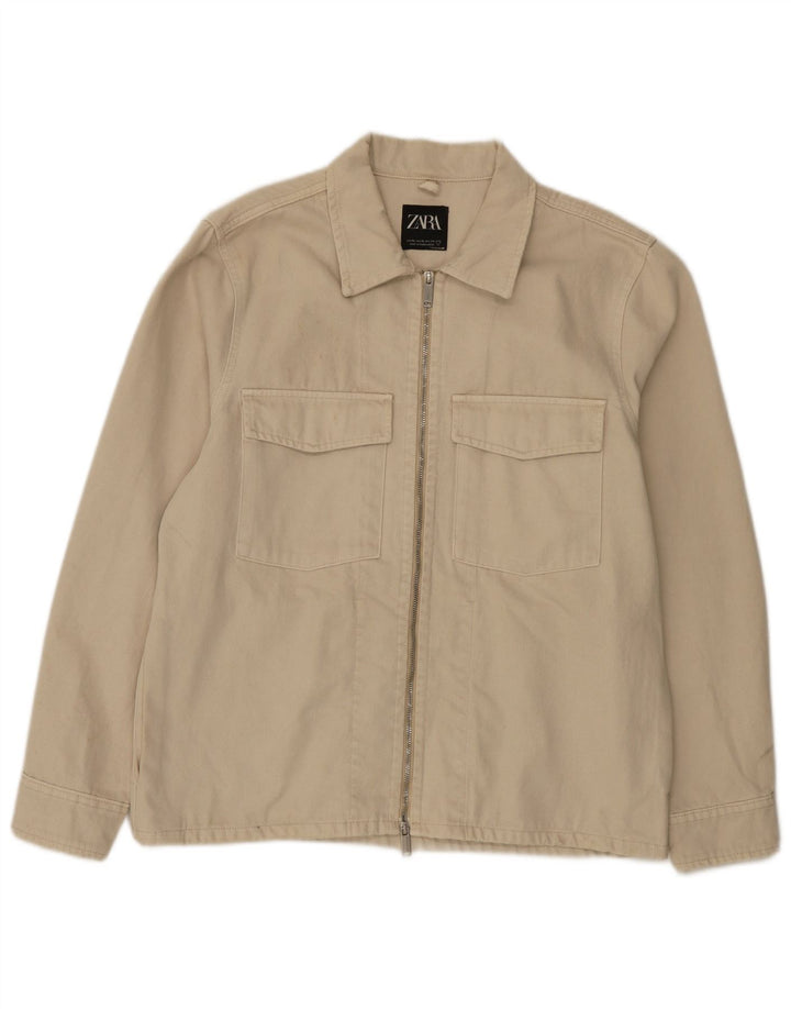 Zara Veste utilitaire pour homme UK 42 XL Coton beige