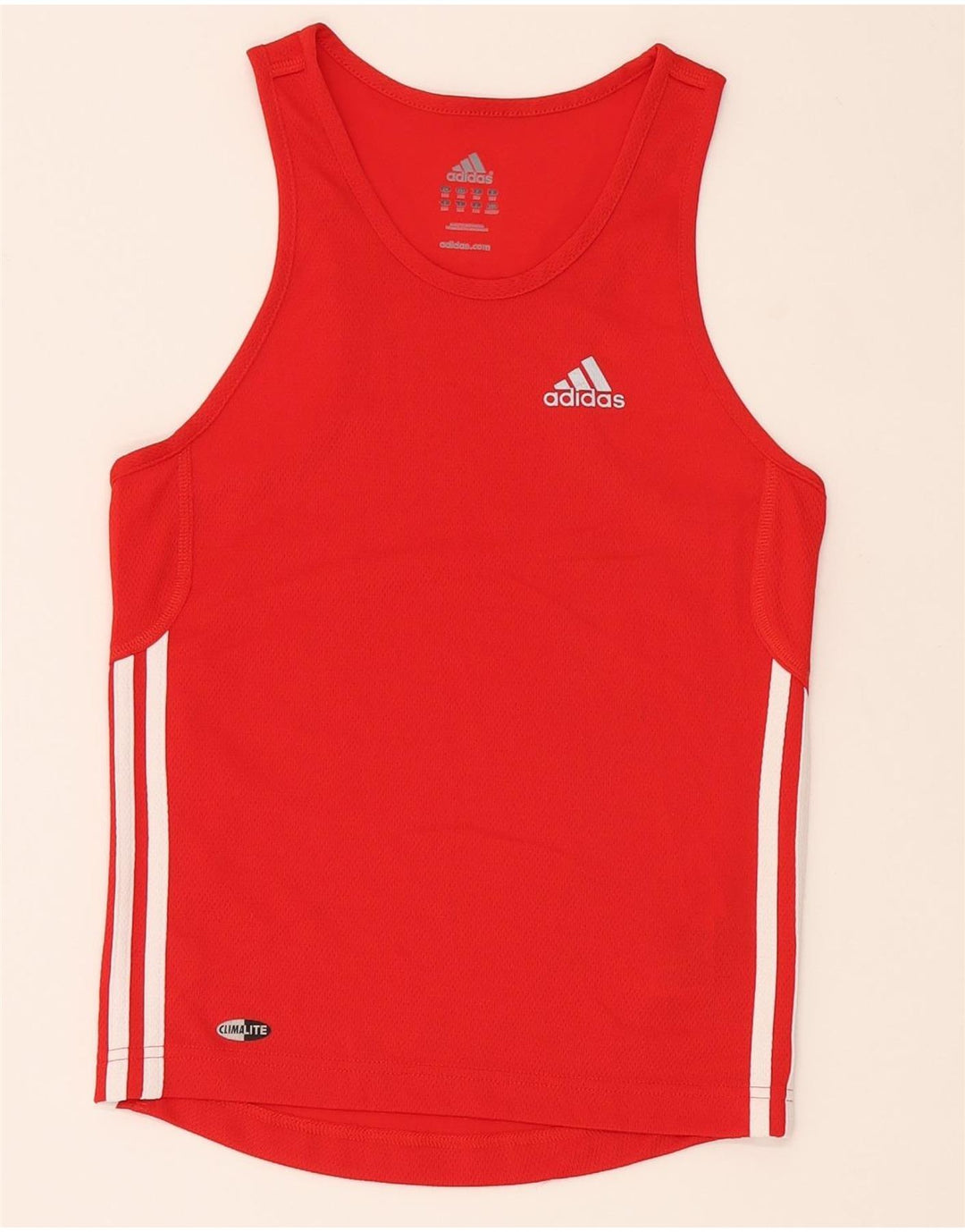 ADIDAS Womens Climalite Graphic Vest Top UK 2 2XS Red Polyester Vintage Adidas and Second-Hand Adidas from Messina Hembry 