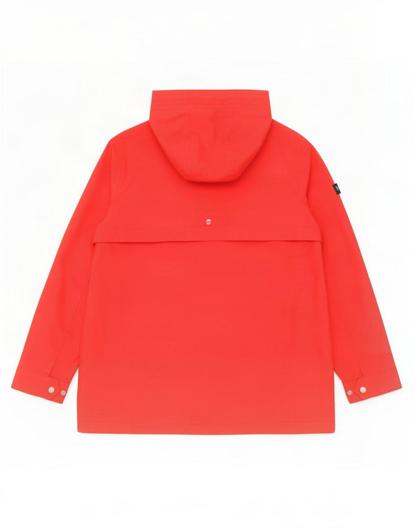 Joules Manteau imperméable à capuche pour femme UK 12 en coton rouge moyen
