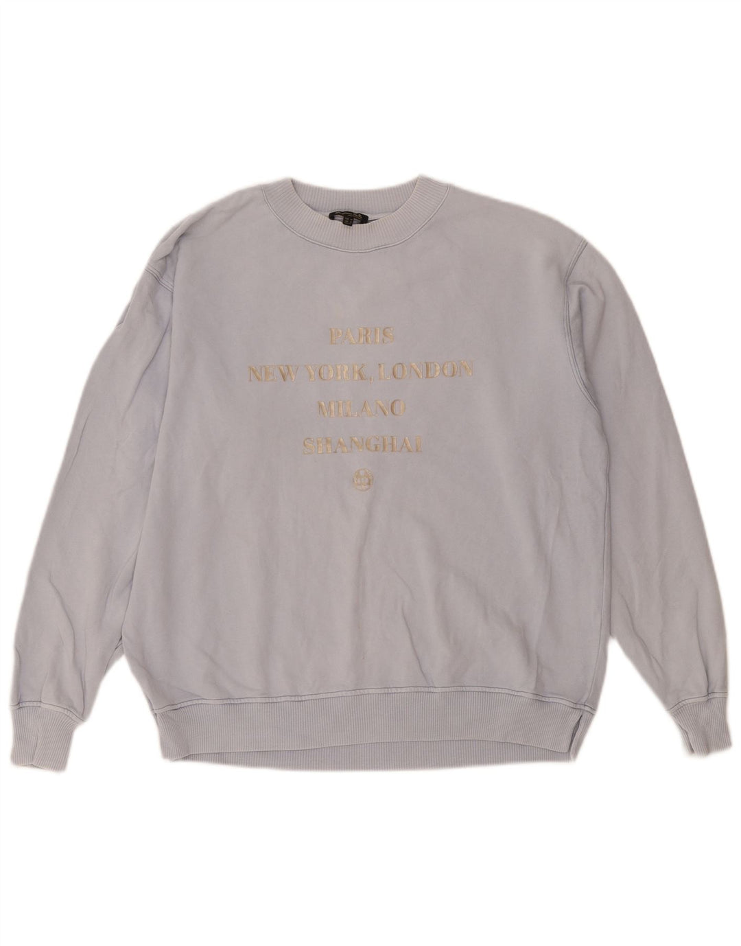 Massimo Dutti Sweat-shirt surdimensionné graphique pour femme UK 14 Bleu moyen