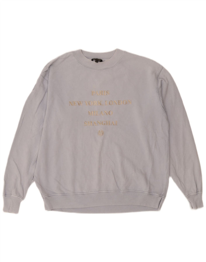 Massimo Dutti Sweat-shirt surdimensionné graphique pour femme UK 14 Bleu moyen