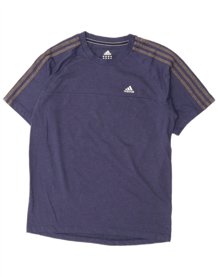 Adidas Homme Climalite T-Shirt Top Bleu Marine Moyen Coton