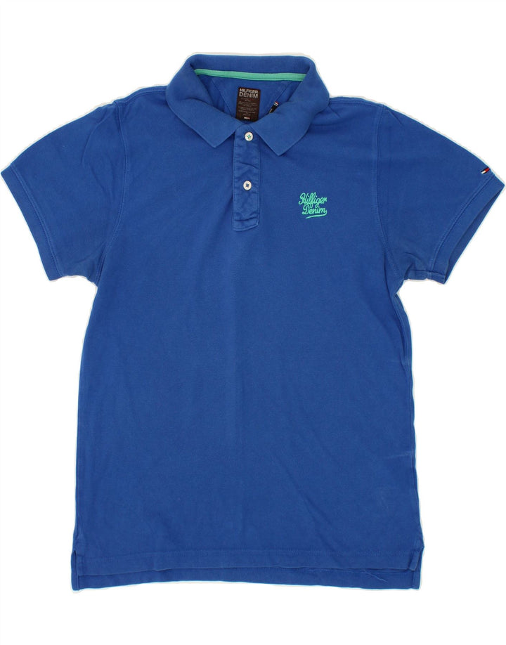 TOMMY HILFIGER Mens Polo Shirt Large Blue Cotton Vintage Tommy Hilfiger and Second-Hand Tommy Hilfiger from Messina Hembry 