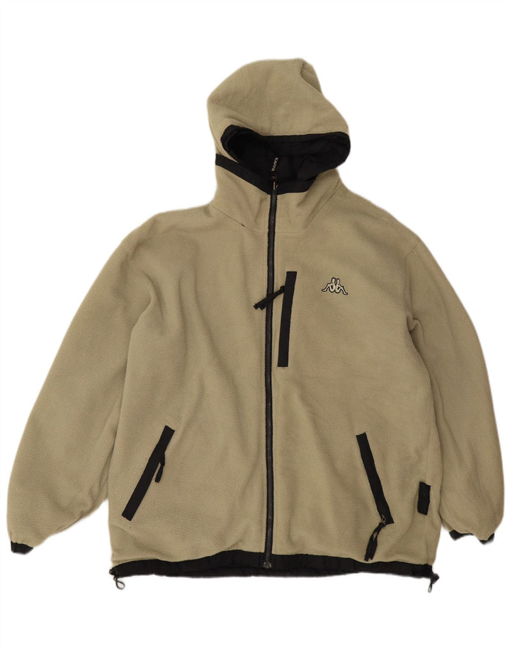 Kappa Veste coupe-vent réversible à capuche pour homme UK 36 Small Noir Polyester