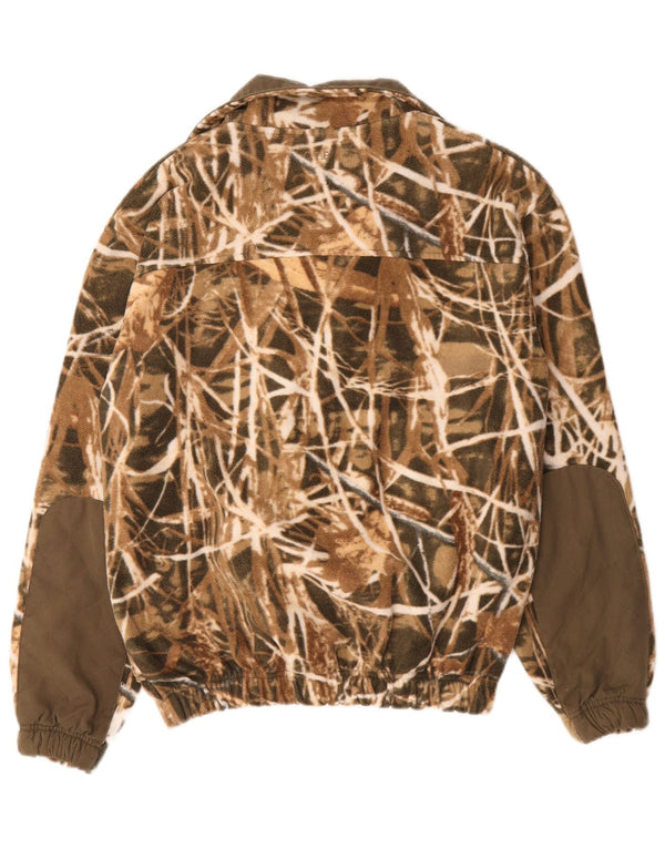 veste polaire homme vintage UK 36 petit polyester camouflage kaki