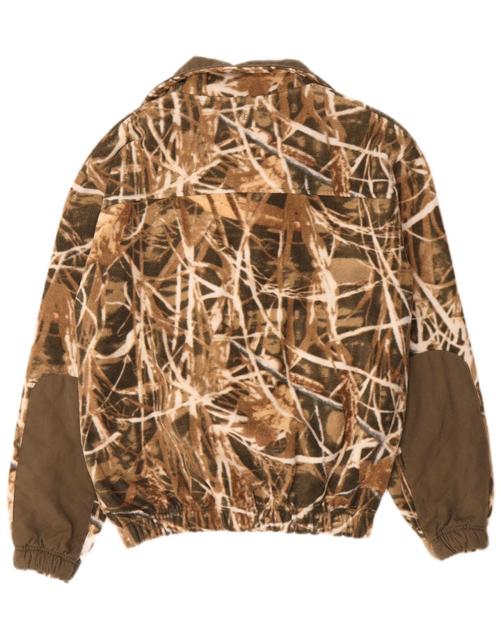 veste polaire homme vintage UK 36 petit polyester camouflage kaki