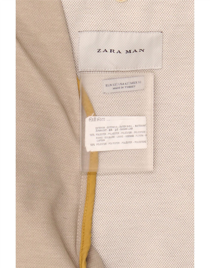 ZARA Veste blazer à 2 boutons pour homme EU 52 Large Gris Polyester