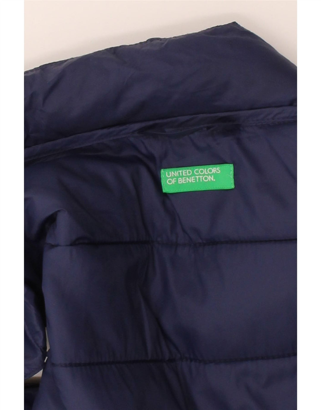 BENETTON Boys Padded Gilet 13-14 Years 3XL Navy Blue Polyester Vintage Benetton and Second-Hand Benetton from Messina Hembry 