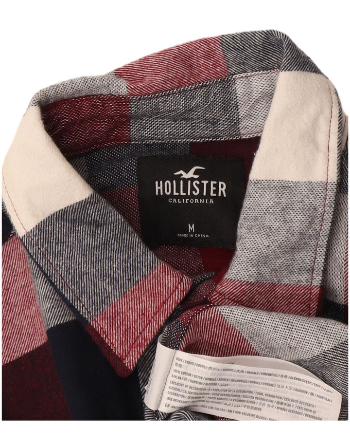 Hollister Chemise en flanelle pour homme en coton vichy bordeaux moyen