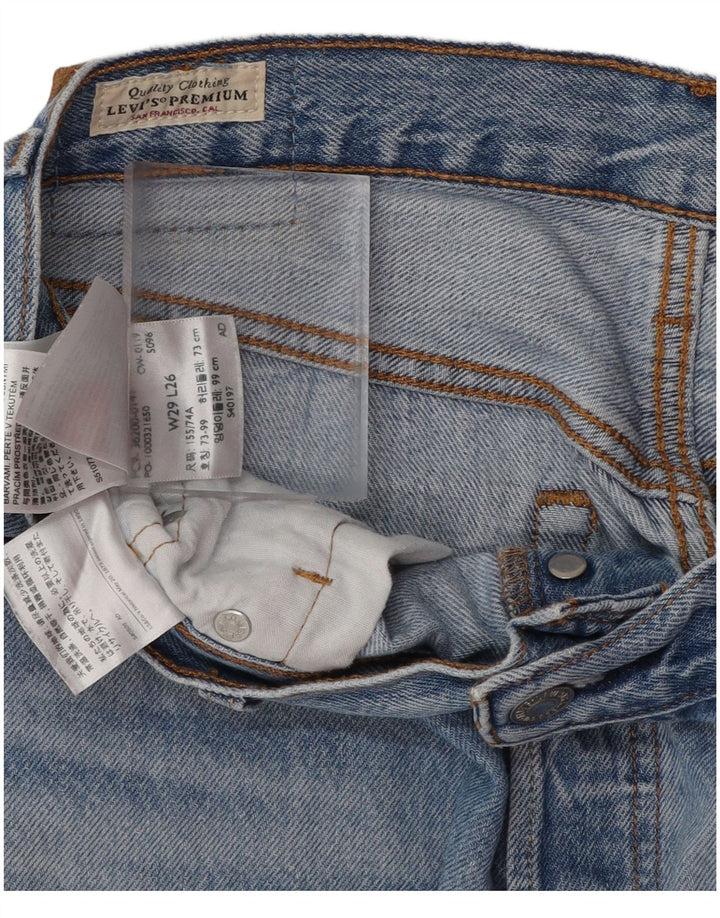 LEVI'S Jean droit 501 femme effet vieilli W29 L26 coton bleu