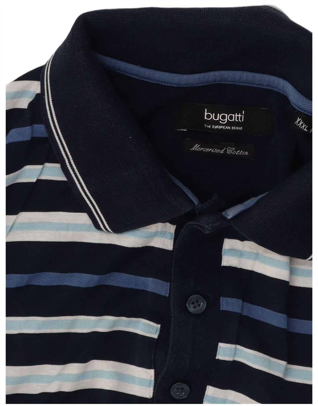 BUGATTI Polo Homme 3XL Bleu Marine Rayé Coton