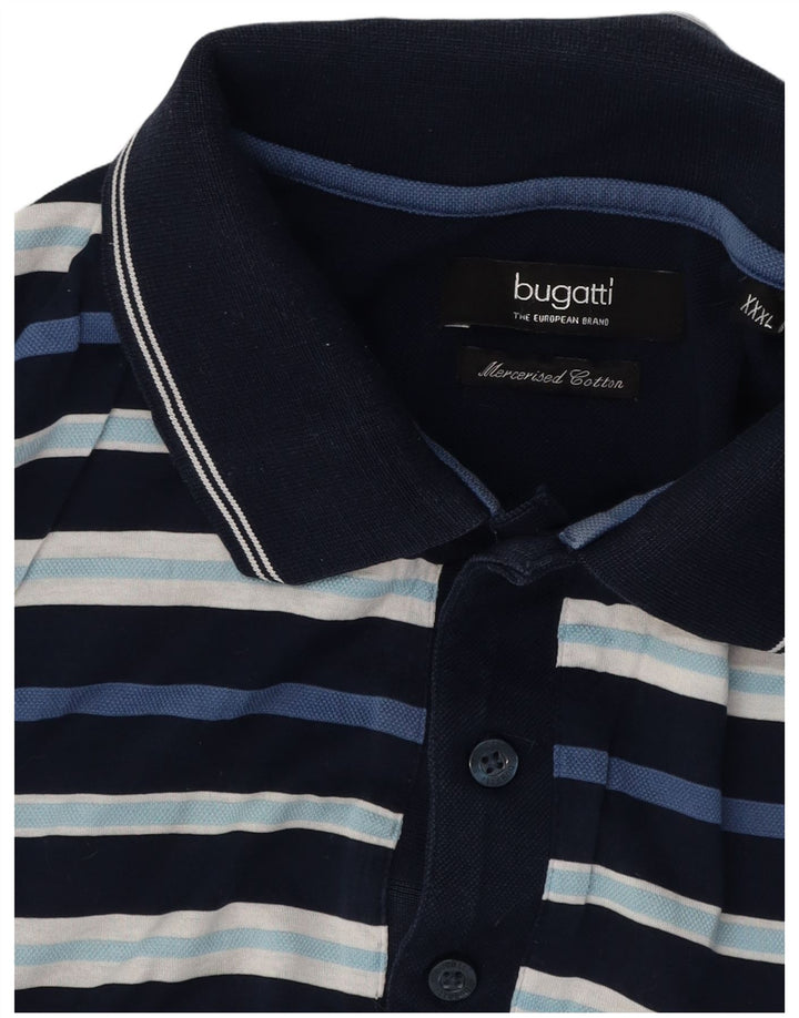 BUGATTI Polo Homme 3XL Bleu Marine Rayé Coton