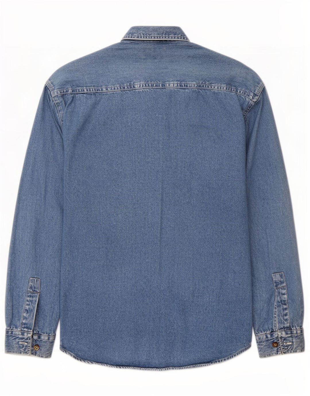 vintage Mens Regular Fit Denim Shirt Petit Bleu Coton