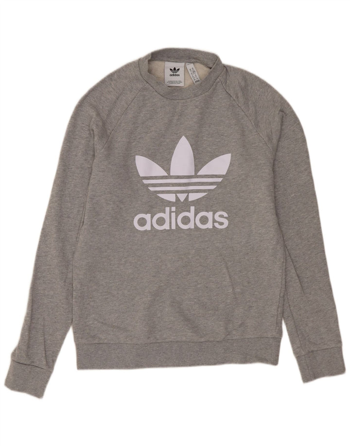 ADIDAS Sweat-shirt graphique pour hommes XS Gris Coton