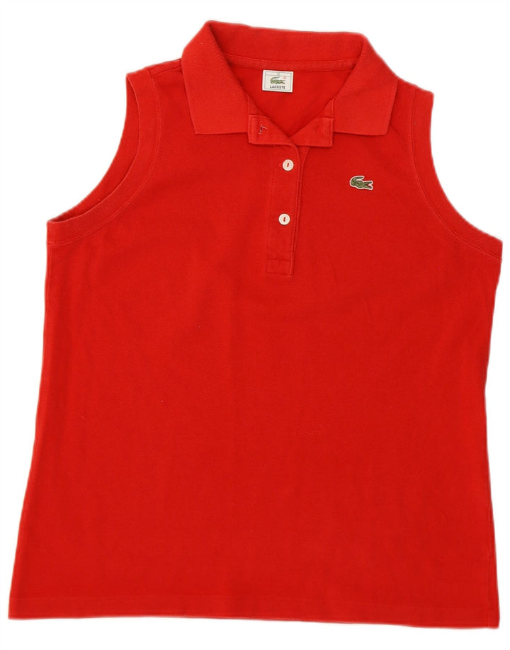 Lacoste Polo sans manches femme taille 42 grand coton rouge
