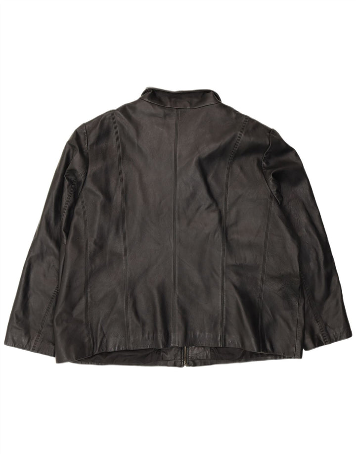 Colebrook Veste en cuir pour femme UK 22 3XL Cuir noir