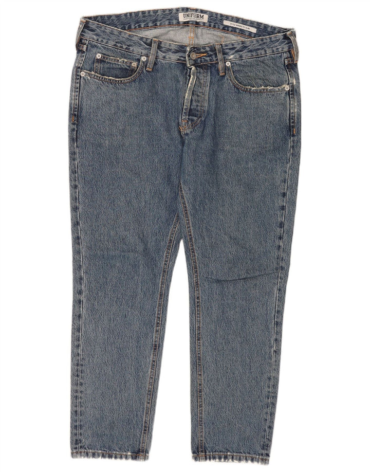 Jean Slim Femme Uniforme W33 L27 Bleu Coton