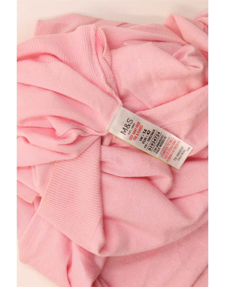 Marks & Spencer Pull Cardigan Femme UK 14 Grande Viscose Rose