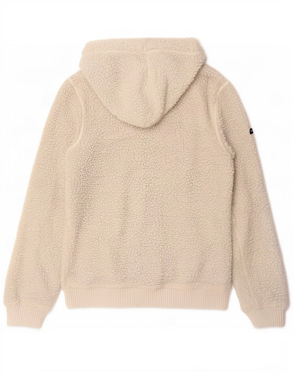 Superdry Veste polaire à capuche pour homme UK 38 Medium Off White Polyester