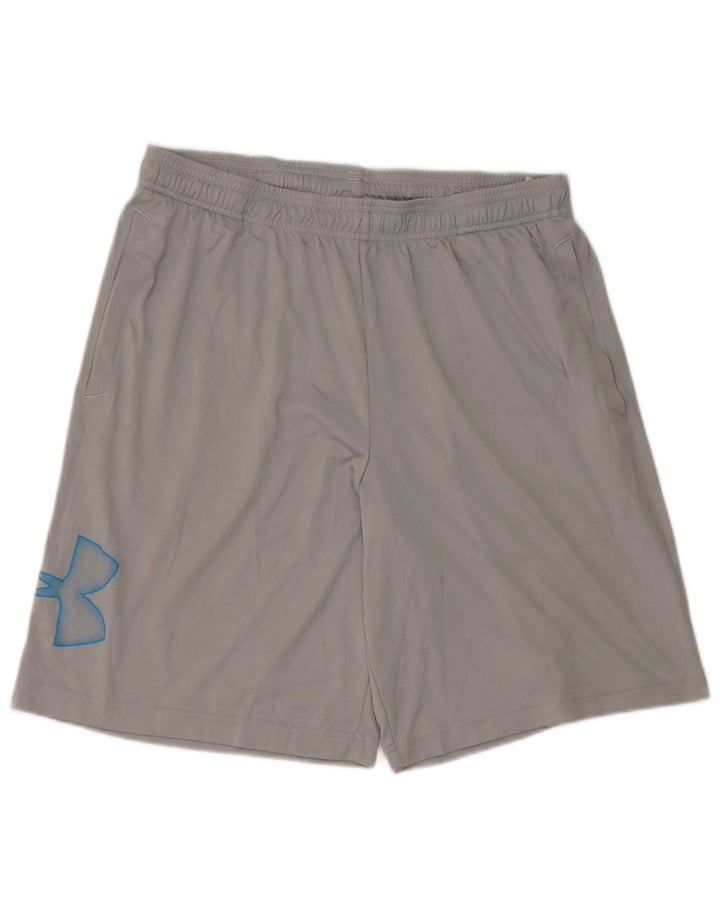 UNDER ARMOUR Short de sport Heat Gear Graphic pour hommes, grand gris, polyester