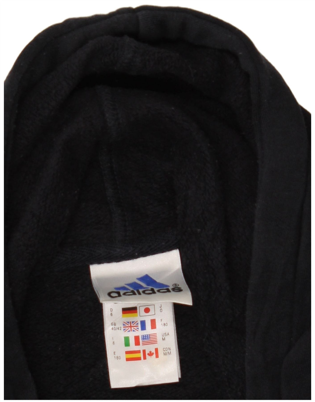 ADIDAS Pull à capuche à col zippé pour homme UK 40/42 Bleu marine moyen Coton