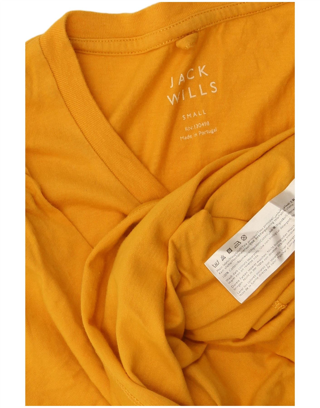 JACK WILLS T-Shirt Homme Petit Haut Jaune Coton