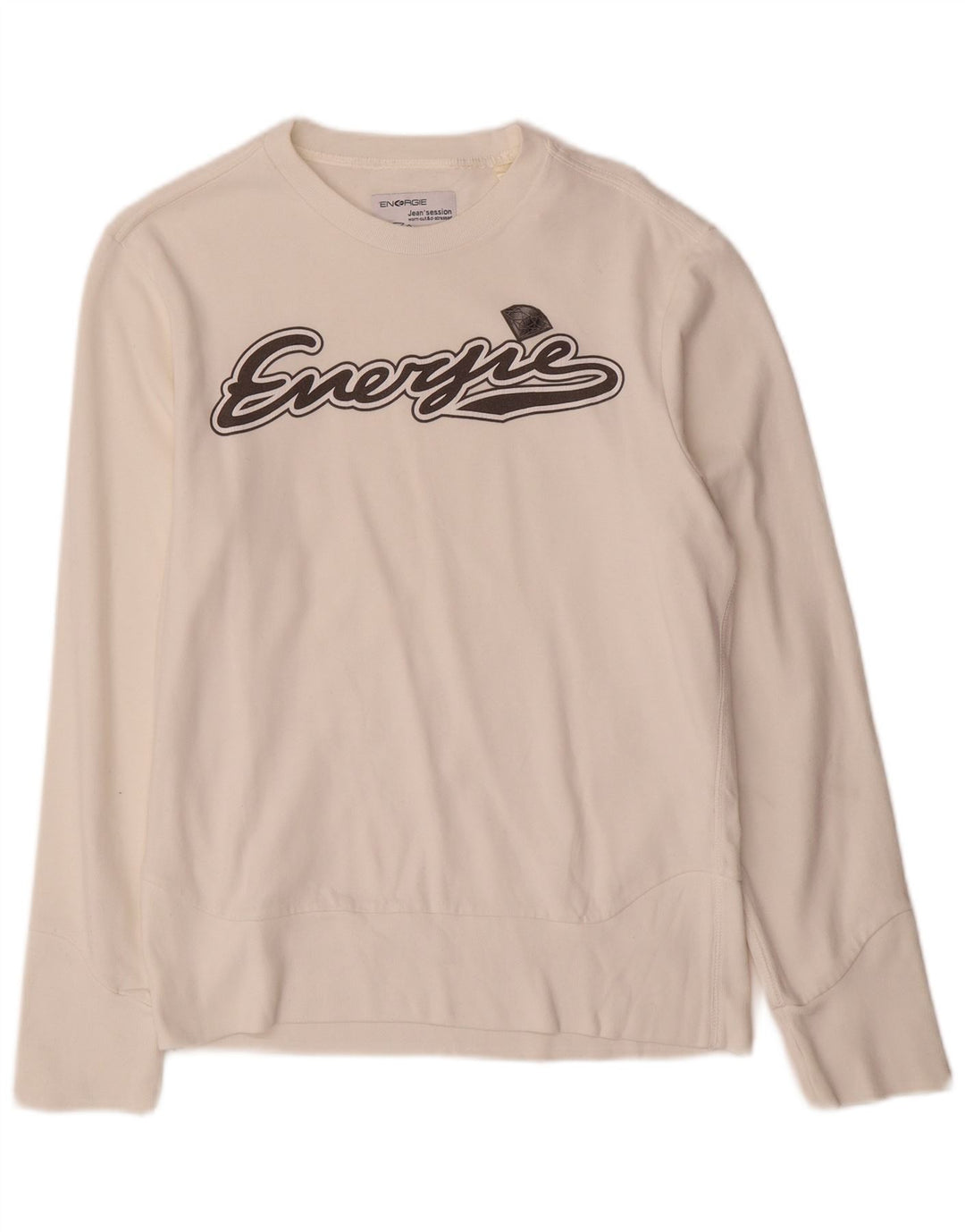 ENERGIE Sweat-shirt graphique pour femme UK 14 en coton blanc moyen