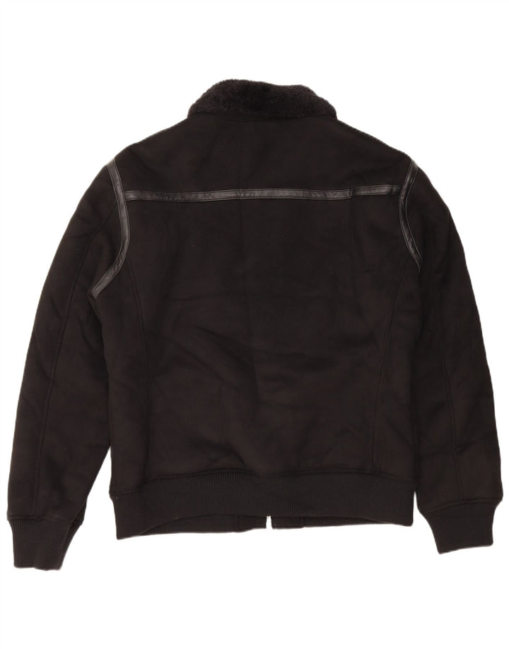 Zara Veste Sherpa Homme UK 40 Large Noir Polyester