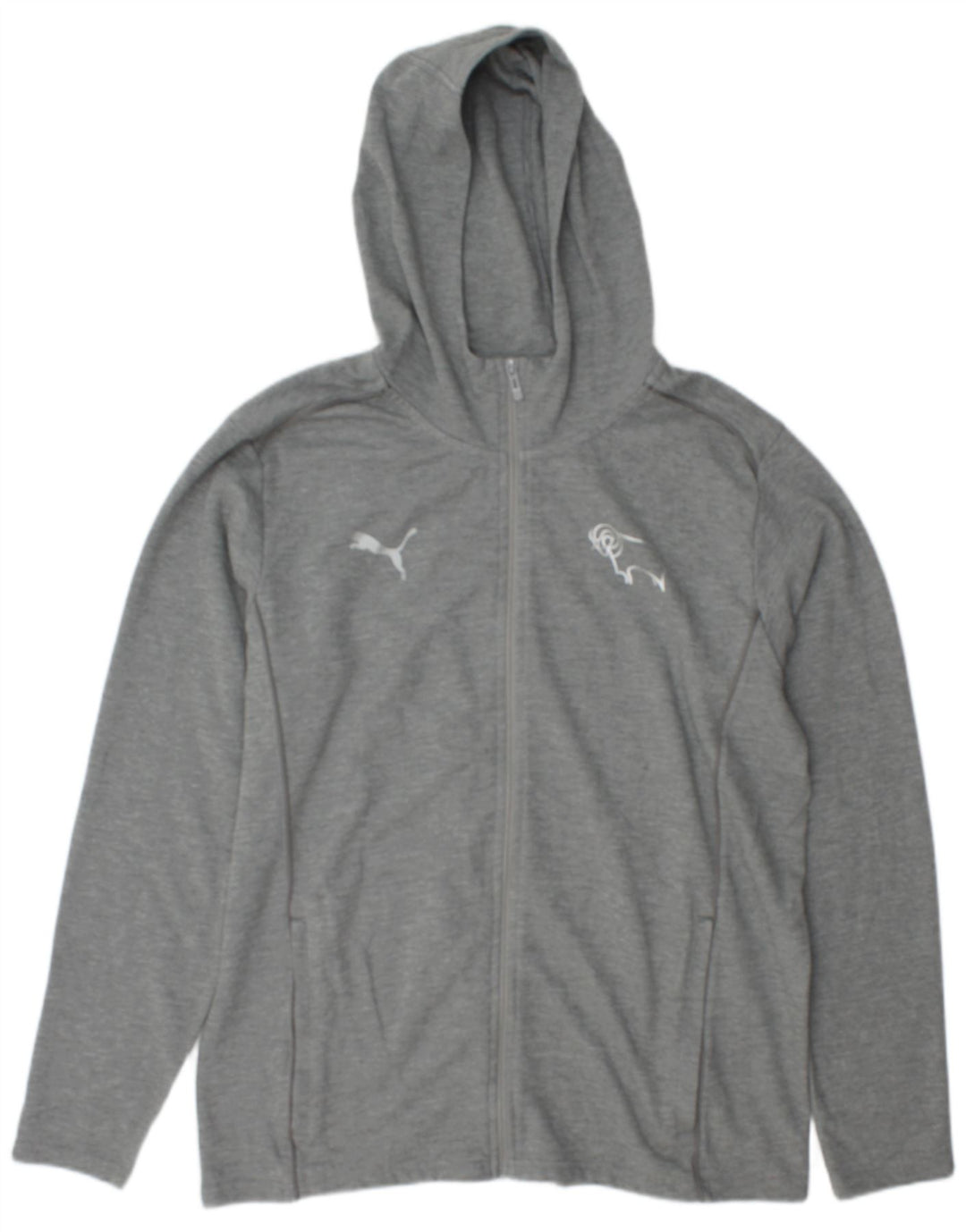 Puma Sweat à capuche zippé pour homme, grand gris moucheté