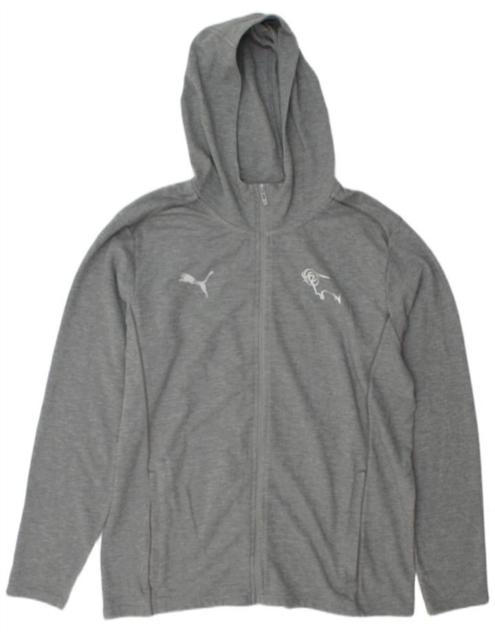 Puma Sweat à capuche zippé pour homme, grand gris moucheté