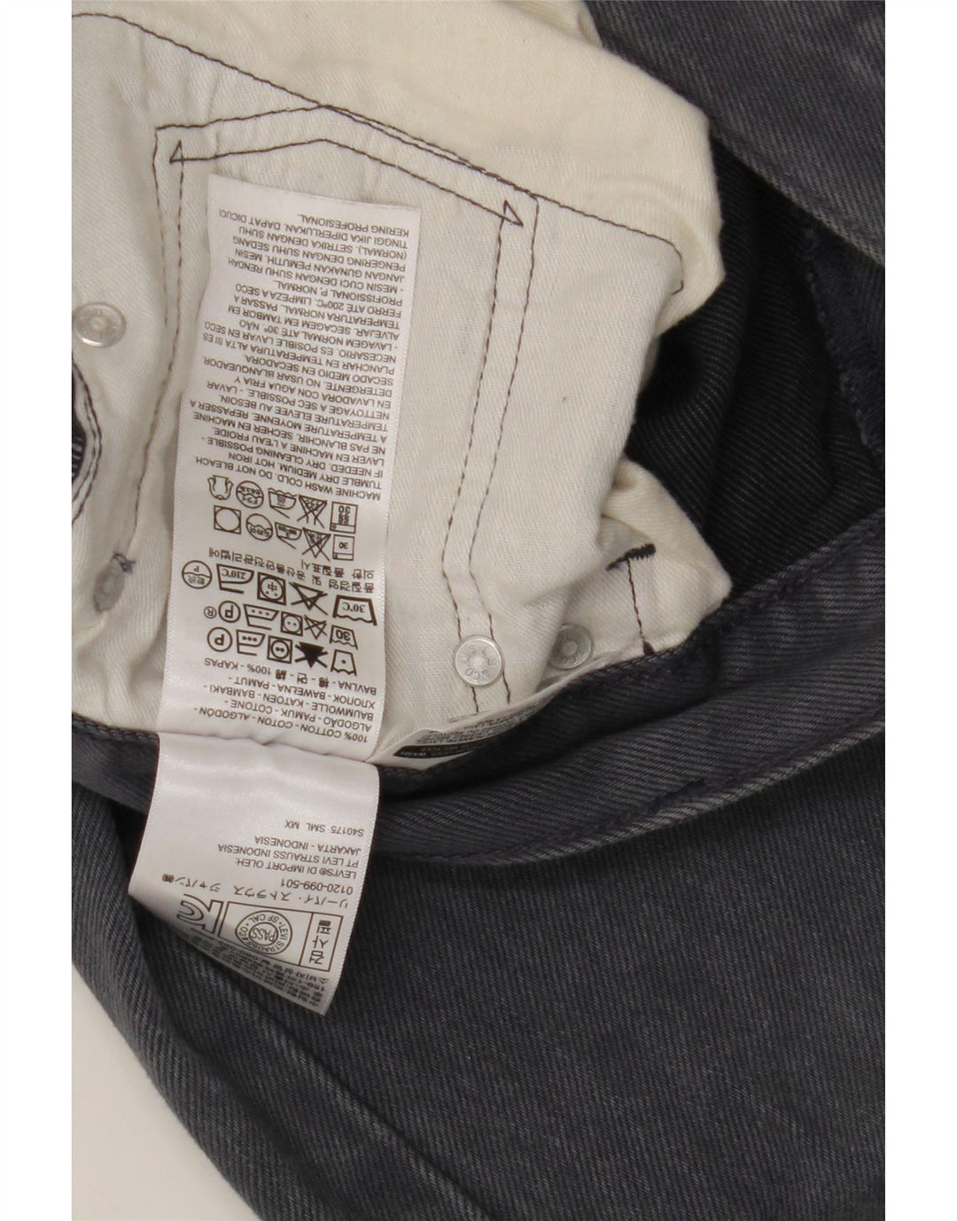 Levi's Jean Droit 501 Homme W32 L32 Gris Coton
