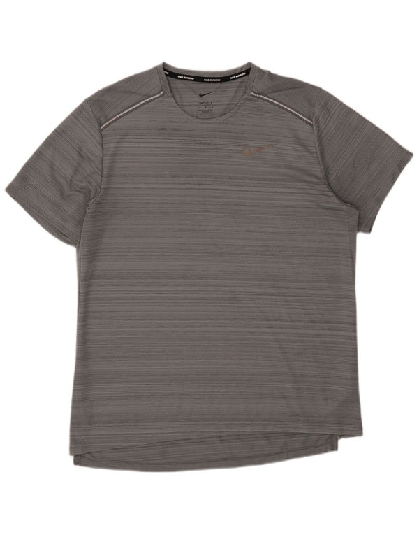 Nike Hommes Dri Fit T-Shirt Haut Large Gris Polyester