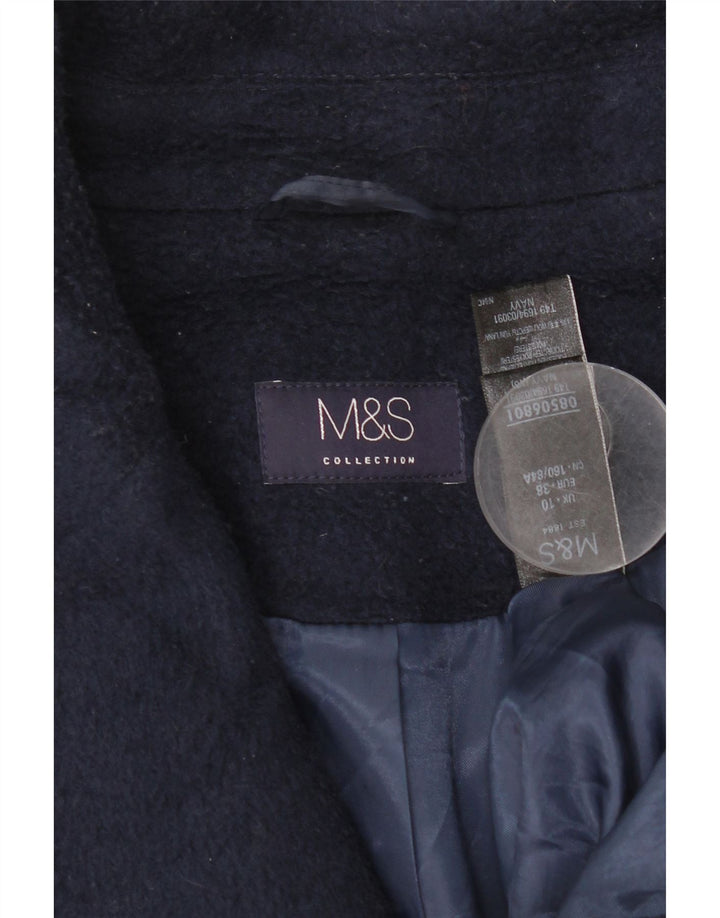 Marks & Spencer Manteau surdimensionné pour femme UK 10 Small Bleu marine Polyester