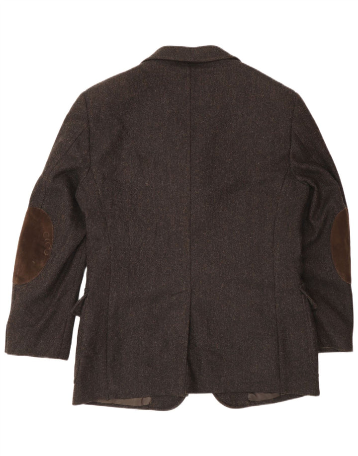 Fay Veste blazer à 3 boutons pour homme IT 50 en laine à chevrons marron